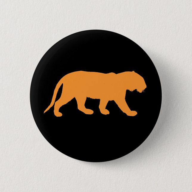 Orange Tiger 6 Cm Round Badge (Front)