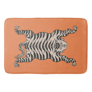 orange tiger bath mat