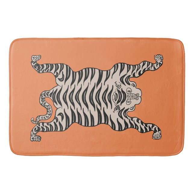 orange tiger bath mat (Front)