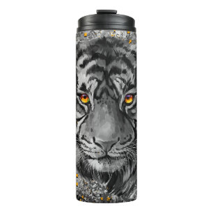 Orange Tiger Eyes   Colourful Tiger Thermal Tumble Tumbler