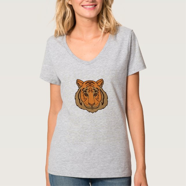 Orange Tiger Face T-Shirt (Front)