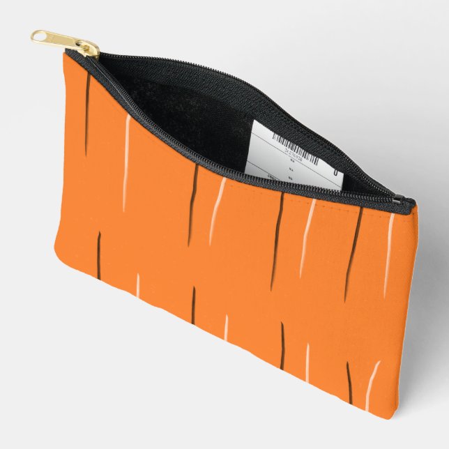 Orange tiger inspired accessory pouch (Open)