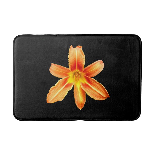 Orange Tiger Lily Bath Mat (Front)
