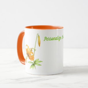 Orange Tiger Lily Personalised Mug