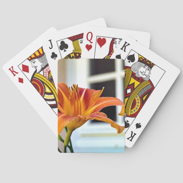 Orange Tiger Lily Playing Cards (Back)