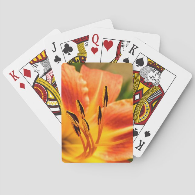Orange Tiger Lily Playing Cards (Back)