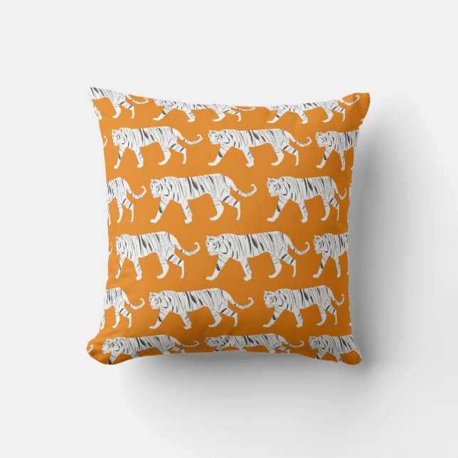 Orange Tiger Print Cushion (Front)