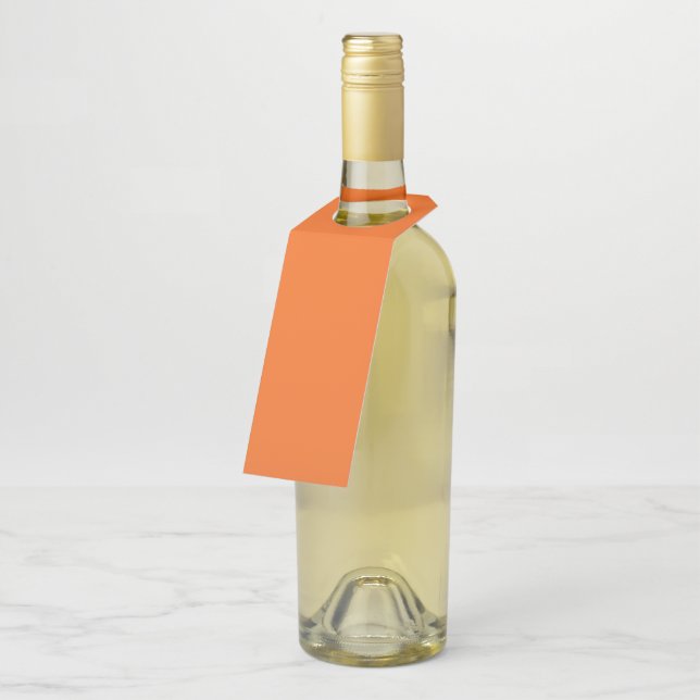 Orange Tiger Solid Colour Bottle Tag (Angled)