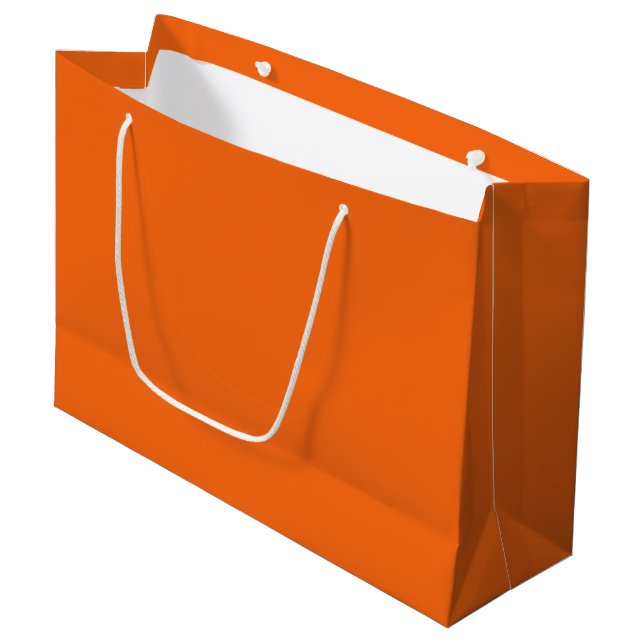 Orange Tiger Solid Colour Large Gift Bag (Front Angled)