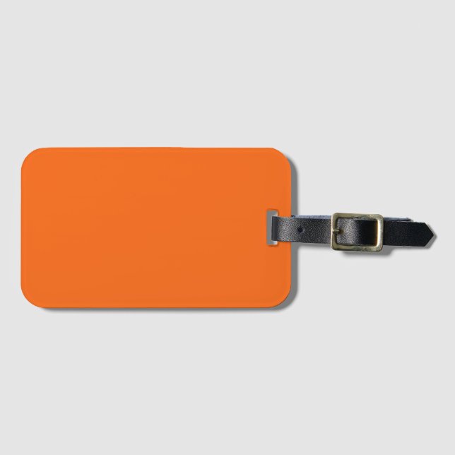 Orange Tiger Solid Colour Luggage Tag (Front Horizontal)
