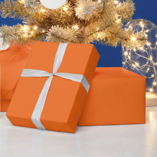Orange Tiger Solid Colour Wrapping Paper