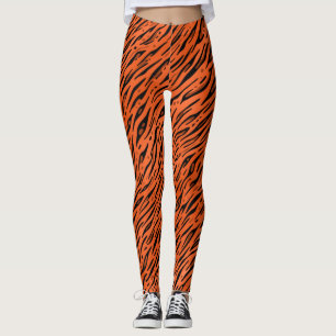 Orange Tiger Strip Leggings