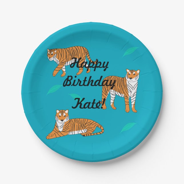 Orange Tigers Paper Plate (Front)
