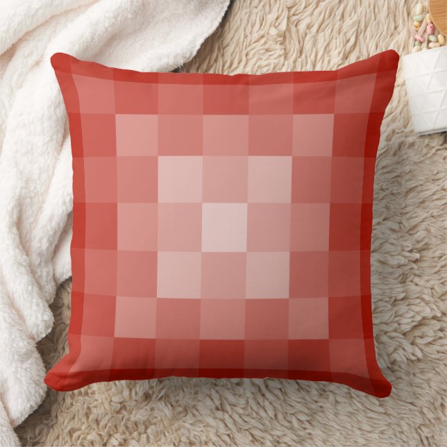 Orange Tints Square Pixel Tile Pattern Cushion (Blanket)