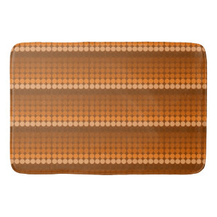 orange to brown Mid century mod dots circles Bath Mat
