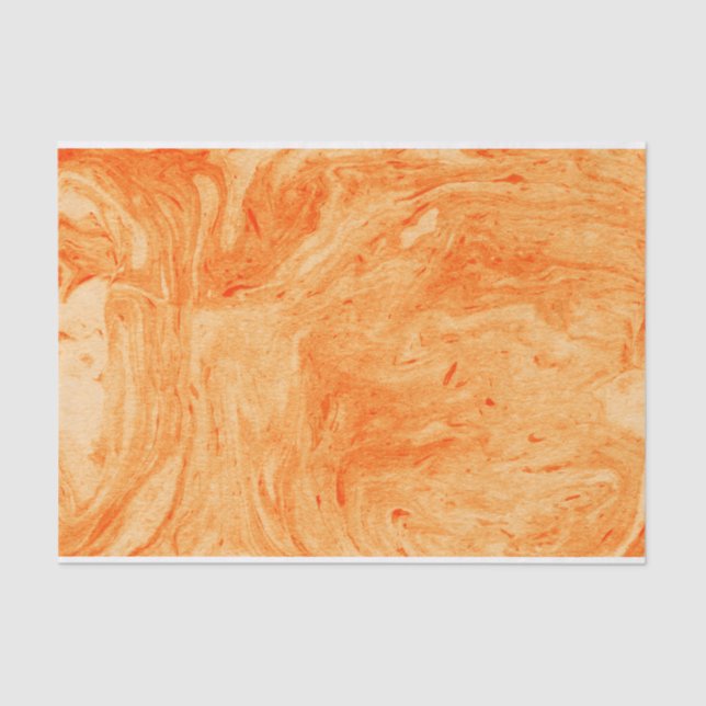 Orange Tones Marble Pattern Tissue Paper (Front)