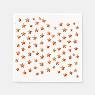 Orange tones Stars: Birthday Party Napkins