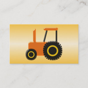 Orange Tractor Farmer Business Card