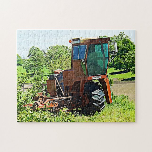 Orange Tractor on the Farm Jigsaw Puzzle (Horizontal)
