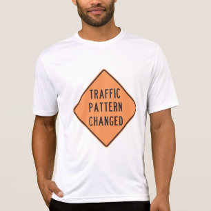 Orange Traffic Pattern Changed Road Warning Sign T-Shirt
