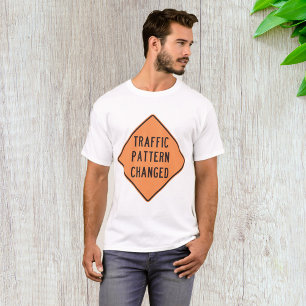 Orange Traffic Pattern Changed Road Warning Sign T-Shirt