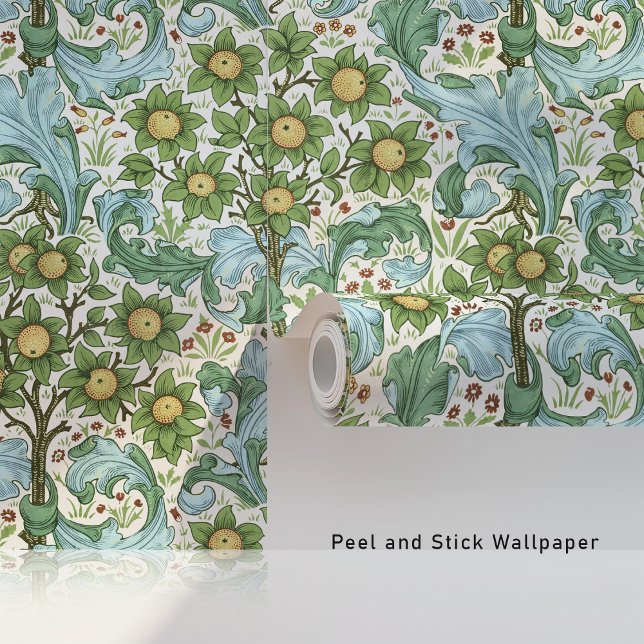Orange Tree Acanthus Orchard Pattern Morris Wallpaper (Creator Uploaded)