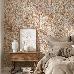Orange Tree Burnt Orange Acanthus Orchard Morris Wallpaper