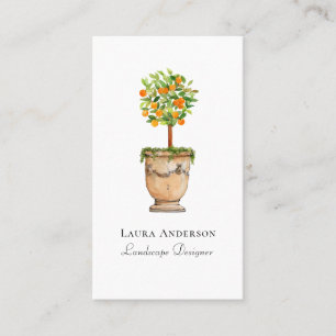 Orange tree citrus topiary Landscaping Business Card