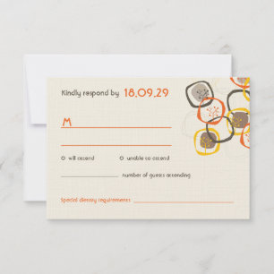 Orange Tree Rings Autumn Fall Wedding RSVP Card