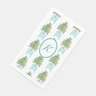 Orange tree Topiary Chinoiserie Paper Guest Towel Napkin