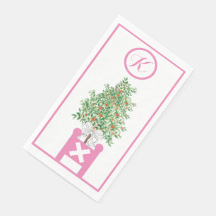 Orange tree Topiary Chinoiserie  Paper Guest Towel Napkin