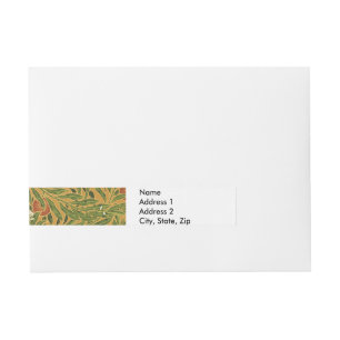 Orange Tree Vintage Wallpaper Pattern Art Nouveau Wraparound Address Label
