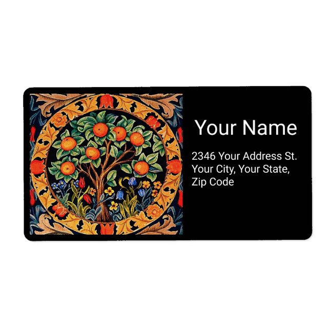 ORANGE TREE WITH GREEN LEAVES,FLOWERS (Front)