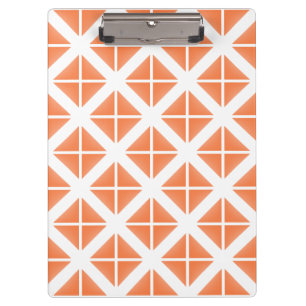 Orange Trendy Triangle Pattern Clipboard