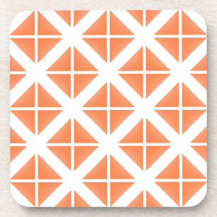 Orange Trendy Triangle Pattern Coaster