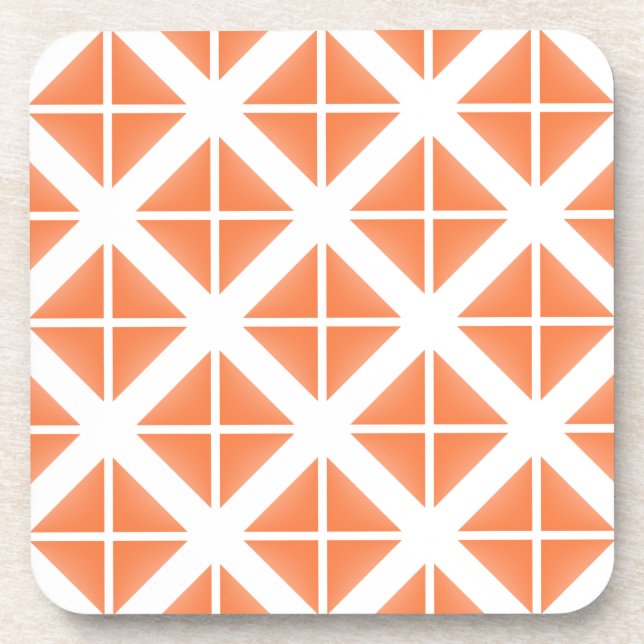 Orange Trendy Triangle Pattern Coaster (Front)