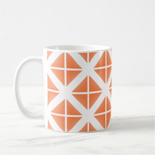 Orange Trendy Triangle Pattern Coffee Mug