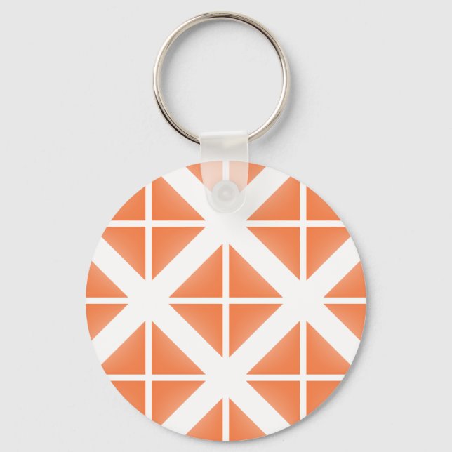 Orange Trendy Triangle Pattern Key Ring (Front)