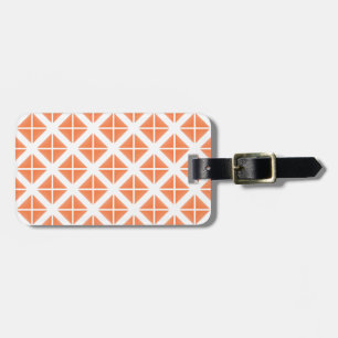 Orange Trendy Triangle Pattern Luggage Tag