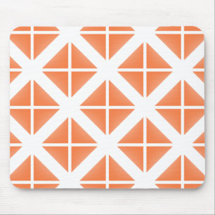 Orange Trendy Triangle Pattern Mouse Pad