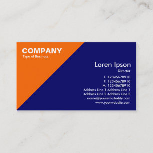 Orange Triangular Corner - Dark Blue (000066) Business Card