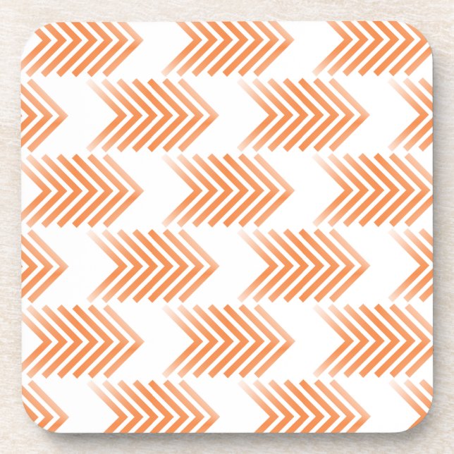 Orange Tribal Arrow Pattern Coaster (Front)
