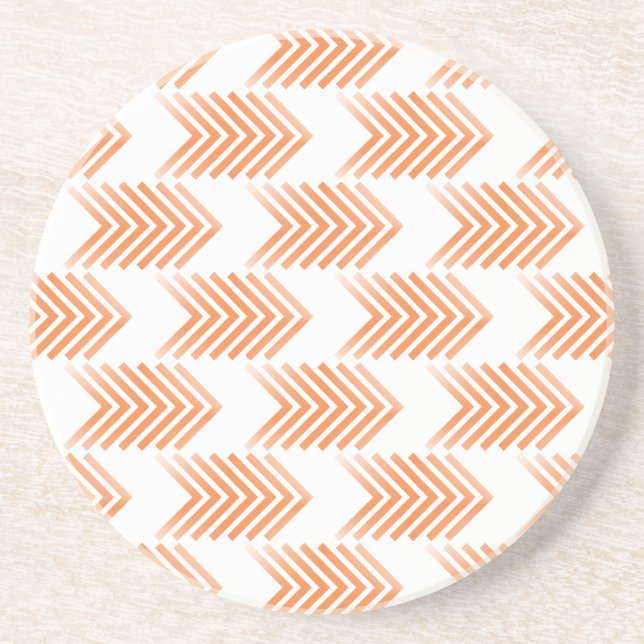 Orange Tribal Arrow Pattern Coaster (Front)