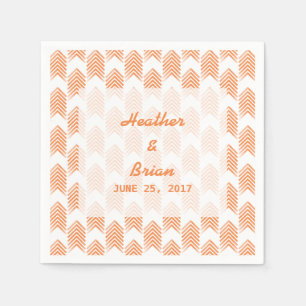 Orange Tribal Arrows Paper Napkins