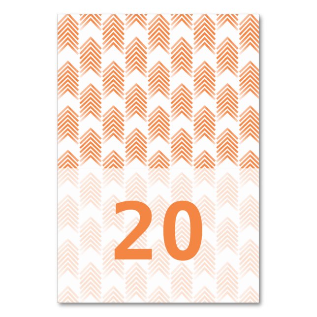 Orange Tribal Arrows Table Card (Front)