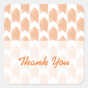 Orange Tribal Arrows Thank You Stickers