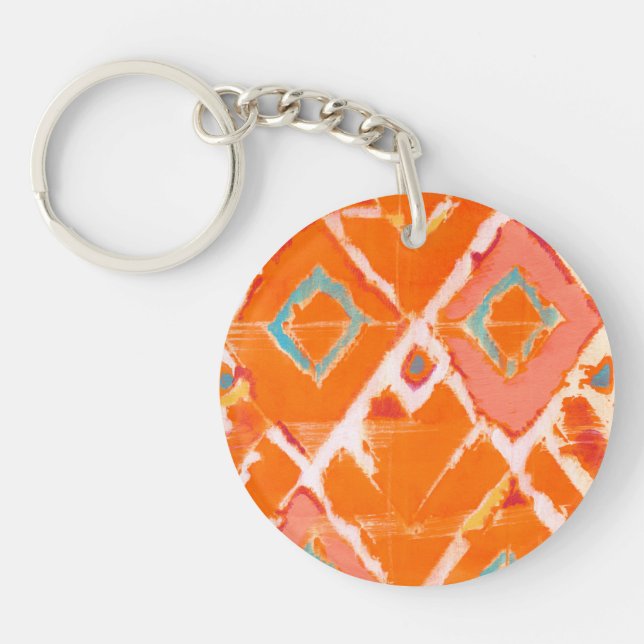 Orange Tribal II Key Ring (Front)