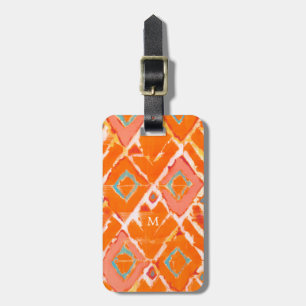 Orange Tribal II Luggage Tag