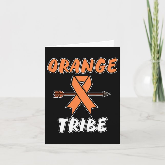 Orange Tribe Leukaemia Awareness Ribbon Support Gr Card (Front)