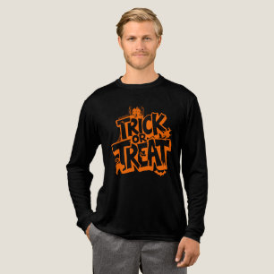 Orange "Trick Or Treat" Halloween Elements Tri-Blend Shirt